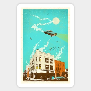 VINTAGE FLYING CAR Sticker